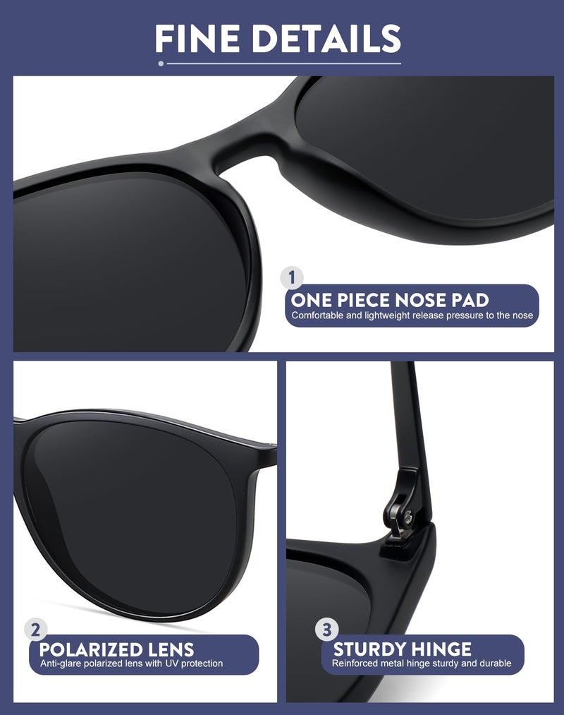 WOWSUN Retro sunglasses womens 2024 trendy round classic glasses - Image 4